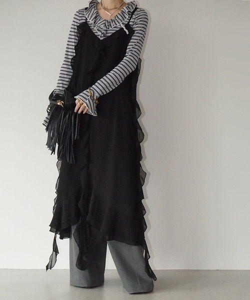 chuclla(チュクラ)の「フリルシアーワンピース chw25a070(ワンピース・レディース・ブラック・S/M)」の12枚目の写真