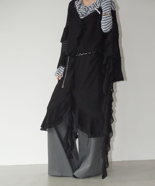 chuclla(チュクラ)の「フリルシアーワンピース chw25a070(ワンピース・レディース・ブラック・S/M)」の14枚目の写真