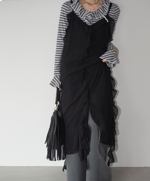 chuclla(チュクラ)の「フリルシアーワンピース chw25a070(ワンピース・レディース・ブラック・S/M)」の11枚目の写真