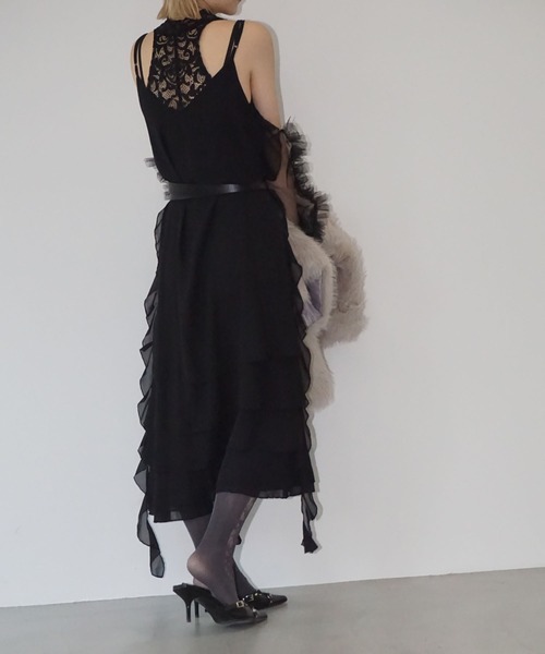 chuclla(チュクラ)の「フリルシアーワンピース chw25a070(ワンピース・レディース・ブラック・S/M)」の10枚目の写真