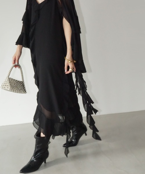 chuclla(チュクラ)の「フリルシアーワンピース chw25a070(ワンピース・レディース・ブラック・S/M)」の20枚目の写真