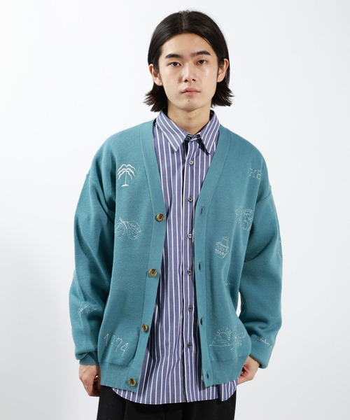 BAYFLOW（ベイフロー）の「ラクガキニットカーディガン（カーディガン/ボレロ・メンズ・マスタード/チャコールグレー/ブルー・FREE）」の2枚目の写真