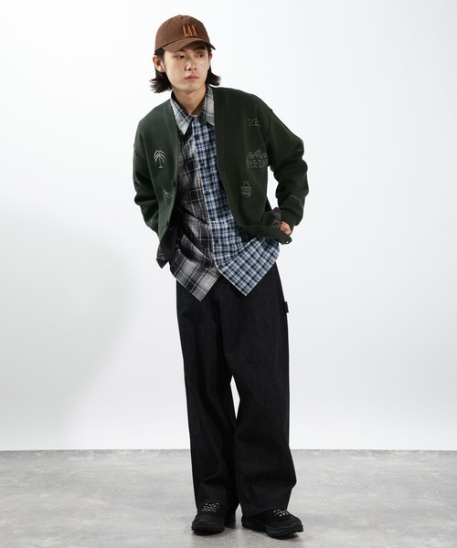 BAYFLOW（ベイフロー）の「ラクガキニットカーディガン（カーディガン/ボレロ・メンズ・マスタード/チャコールグレー/ブルー・FREE）」の18枚目の写真