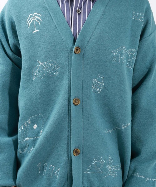 BAYFLOW（ベイフロー）の「ラクガキニットカーディガン（カーディガン/ボレロ・メンズ・マスタード/チャコールグレー/ブルー・FREE）」の8枚目の写真