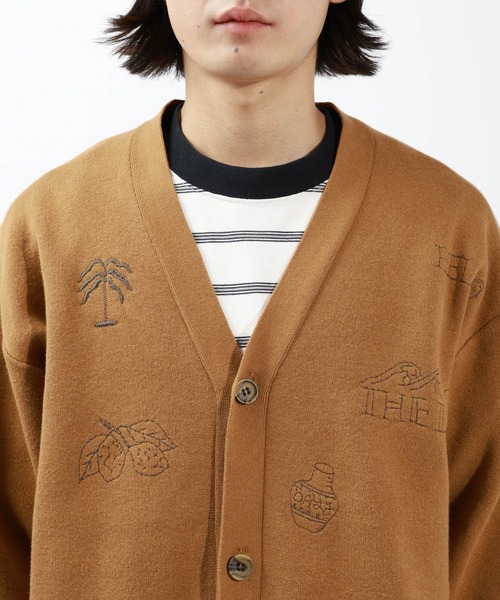 BAYFLOW（ベイフロー）の「ラクガキニットカーディガン（カーディガン/ボレロ・メンズ・マスタード/チャコールグレー/ブルー・FREE）」の5枚目の写真