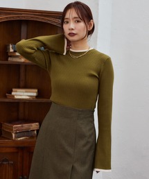 mysty woman | 【WEB限定】ハイゲージ配色ニット　602806(ニット/セーター)