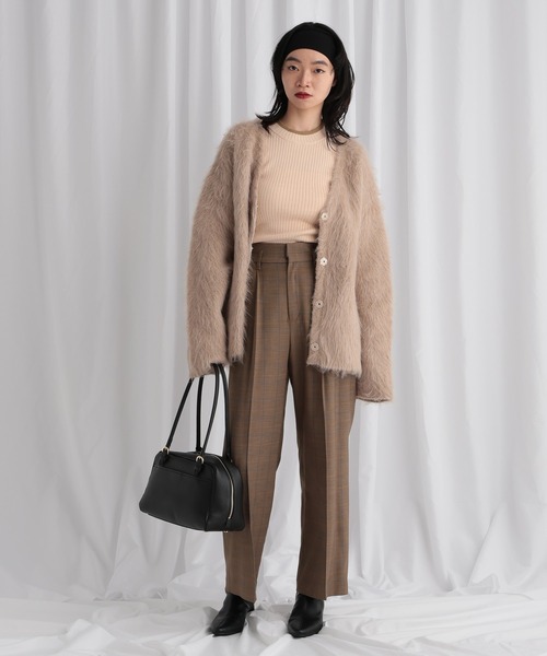 mysty woman（ミスティウーマン）の「【WEB限定】ハイゲージ配色ニット　602806（ニット/セーター・レディース・ライトグレー/ブラック/ネイビー/ブラウン/オフホワイト/カーキ/ホワイト系その他・FREE）」の9枚目の写真