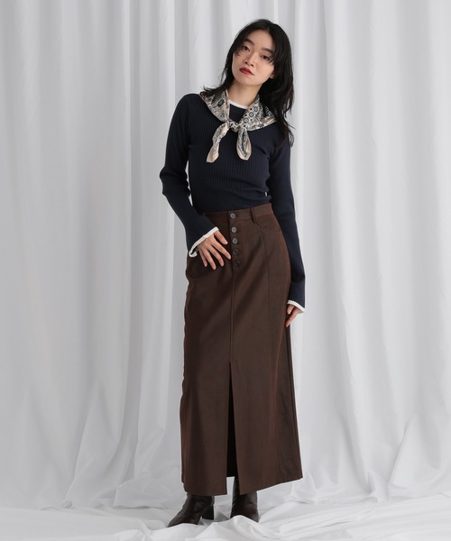 mysty woman（ミスティウーマン）の「【WEB限定】ハイゲージ配色ニット　602806（ニット/セーター・レディース・ライトグレー/ブラック/ネイビー/ブラウン/オフホワイト/カーキ/ホワイト系その他・FREE）」の11枚目の写真