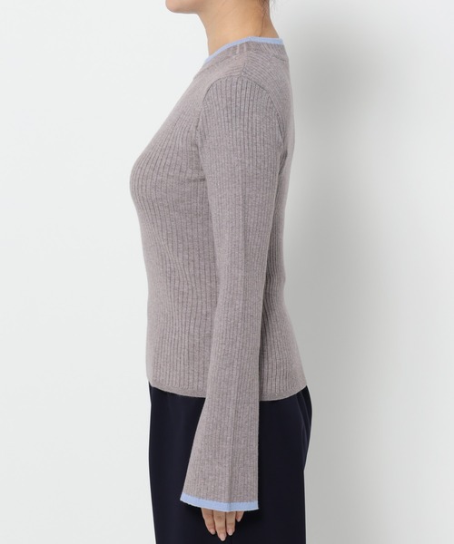 mysty woman（ミスティウーマン）の「【WEB限定】ハイゲージ配色ニット　602806（ニット/セーター・レディース・ライトグレー/ブラック/ネイビー/ブラウン/オフホワイト/カーキ/ホワイト系その他・FREE）」の16枚目の写真