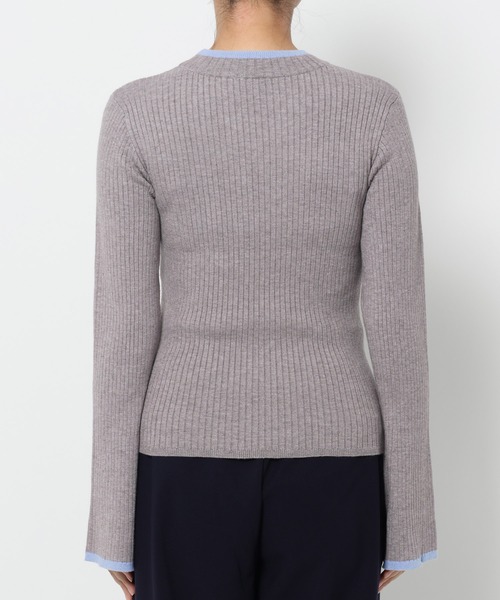 mysty woman（ミスティウーマン）の「【WEB限定】ハイゲージ配色ニット　602806（ニット/セーター・レディース・ライトグレー/ブラック/ネイビー/ブラウン/オフホワイト/カーキ/ホワイト系その他・FREE）」の17枚目の写真