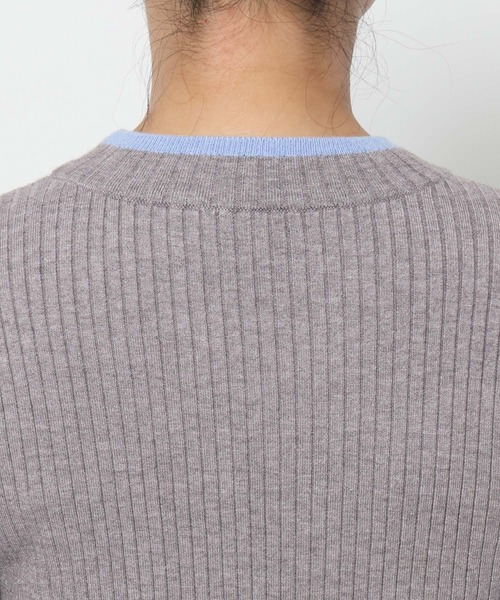 mysty woman（ミスティウーマン）の「【WEB限定】ハイゲージ配色ニット　602806（ニット/セーター・レディース・ライトグレー/ブラック/ネイビー/ブラウン/オフホワイト/カーキ/ホワイト系その他・FREE）」の18枚目の写真