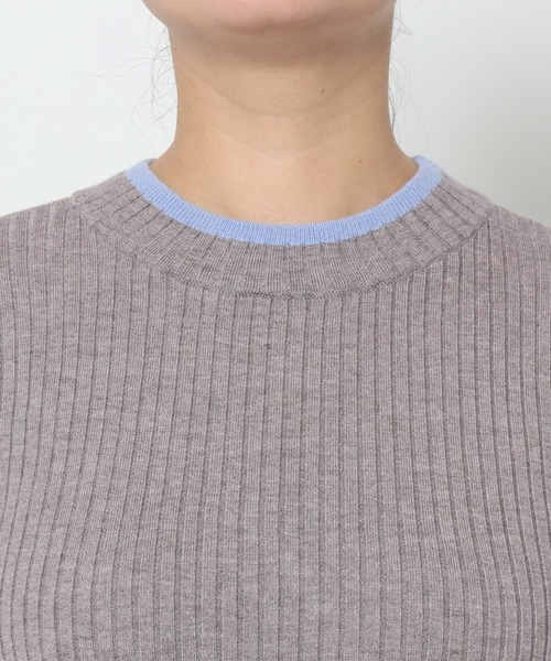 mysty woman（ミスティウーマン）の「【WEB限定】ハイゲージ配色ニット　602806（ニット/セーター・レディース・ライトグレー/ブラック/ネイビー/ブラウン/オフホワイト/カーキ/ホワイト系その他・FREE）」の19枚目の写真