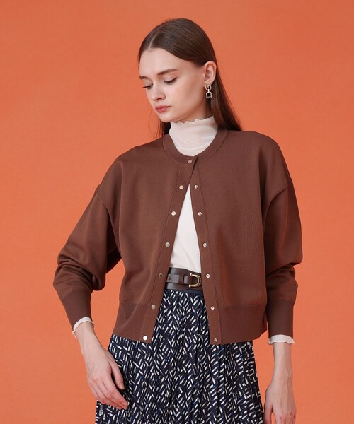 ANAYI（アナイ）の「ドット釦ブルゾン カーディガン（カーディガン/ボレロ・レディース・ブラウン/ブラック/アイボリー・38/36）」の3枚目の写真