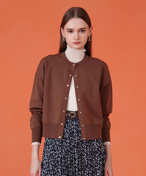 ANAYI（アナイ）の「ドット釦ブルゾン カーディガン（カーディガン/ボレロ・レディース・ブラウン/ブラック/アイボリー・38/36）」の12枚目の写真