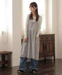 ALTROSE（アルトローズ）の「エプロン フレア ギャザー ワンピース風 リサイクルコットン（エプロン）」