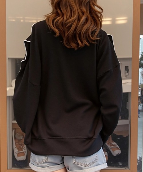 cammie(キャミー)の「ステッチデザインプルオーバー(スウェット・レディース・グレー/ブラック/ベージュ・L/M)」の12枚目の写真
