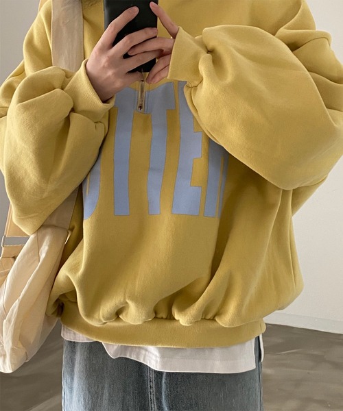 Girly Doll(ガーリードール)の「ハーフジップビッグロゴスウェット(スウェット・レディース・グレー/イエロー/ブルー・FREE)」の19枚目の写真