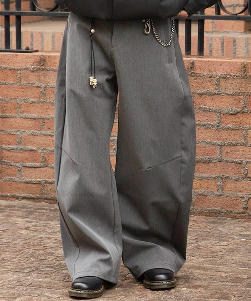 Theater code（シアターコード）の「【26SS再入荷】Beaded Rope Belt Tapered Pants with Slacks Style / ビーズロープベルト付き スラックス風テーパードパンツ（スラックス・メンズ・ブラック/グレー・M/L）」の2枚目の写真