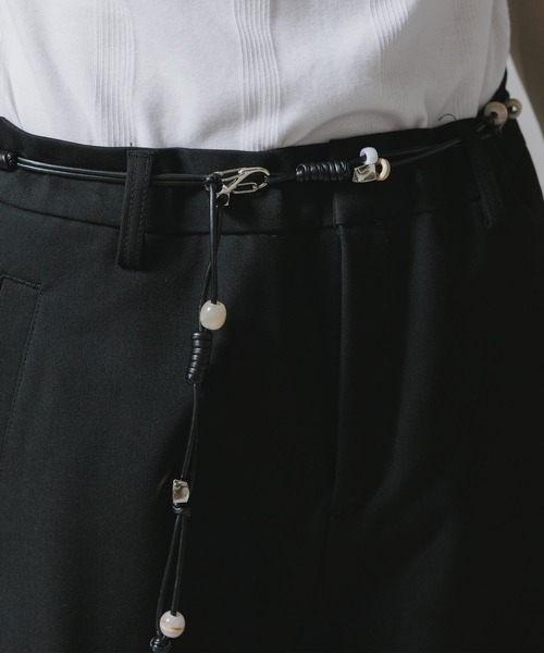 Theater code（シアターコード）の「【26SS再入荷】Beaded Rope Belt Tapered Pants with Slacks Style / ビーズロープベルト付き スラックス風テーパードパンツ（スラックス・メンズ・ブラック/グレー・M/L）」の3枚目の写真