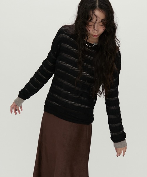 セール】Airy Wave Knit Top / エアリーウェーブニットトップ（ニット