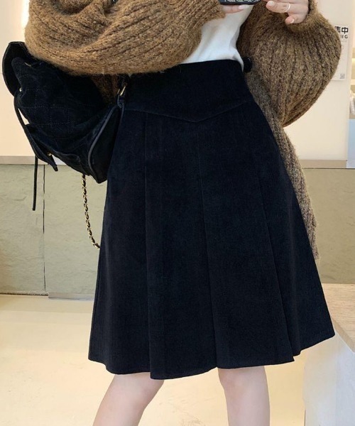 セール】コーデュロイミディプリーツスカート（スカート）｜LAC-VERT