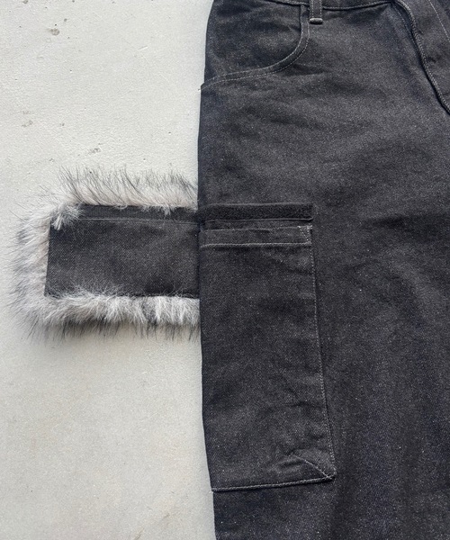 MandO(Auntie Rosa)(エムオー)の「4WAYファーヴィンテージデニムデタッチャブルパンツ/ハーフパンツ変更可(デニムパンツ・メンズ・ブラック/ダークブラック・MEDIUM/SMALL/LARGE)」の9枚目の写真