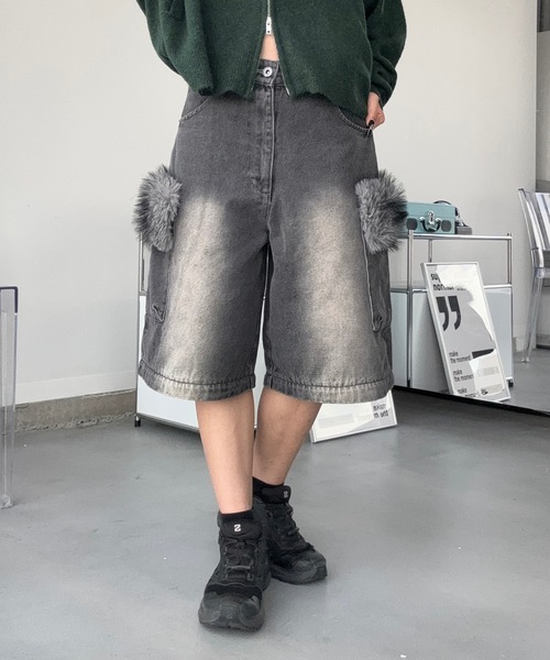 MandO(Auntie Rosa)(エムオー)の「4WAYファーヴィンテージデニムデタッチャブルパンツ/ハーフパンツ変更可(デニムパンツ・メンズ・ブラック/ダークブラック・MEDIUM/SMALL/LARGE)」の15枚目の写真