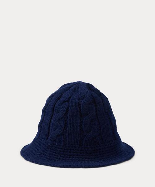POLO RALPH LAUREN ケーブルニット ウールカシミヤ ハット POLO RALPH