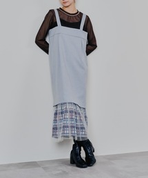 DOLLUPOOPS | ヘムチェックサスペンダー付スカート(スカート)