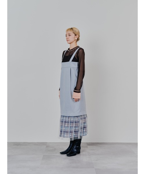 DOLLUPOOPS（ドールアップウップス）の「ヘムチェックサスペンダー付スカート（スカート・レディース・ブラウン/アイボリー・38）」の21枚目の写真