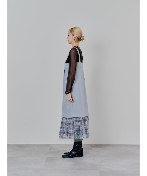 DOLLUPOOPS（ドールアップウップス）の「ヘムチェックサスペンダー付スカート（スカート・レディース・ブラウン/アイボリー・38）」の22枚目の写真