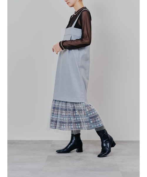 DOLLUPOOPS（ドールアップウップス）の「ヘムチェックサスペンダー付スカート（スカート・レディース・ブラウン/アイボリー・38）」の11枚目の写真