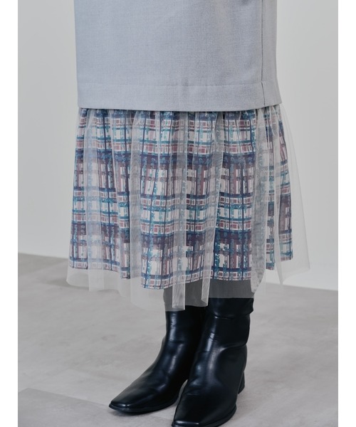 DOLLUPOOPS（ドールアップウップス）の「ヘムチェックサスペンダー付スカート（スカート・レディース・ブラウン/アイボリー・38）」の14枚目の写真