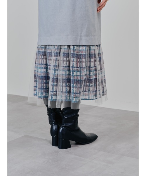 DOLLUPOOPS（ドールアップウップス）の「ヘムチェックサスペンダー付スカート（スカート・レディース・ブラウン/アイボリー・38）」の18枚目の写真