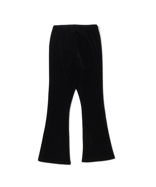 A BATHING APE(アベイシングエイプ)の「WASHED MULTI LOGO RHINESTONE VELOUR BOOTCUT FIT PANTS(その他パンツ・レディース・ブラック・X-SMALL/SMALL)」の2枚目の写真