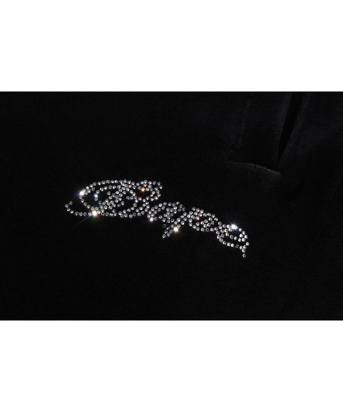 A BATHING APE(アベイシングエイプ)の「WASHED MULTI LOGO RHINESTONE VELOUR BOOTCUT FIT PANTS(その他パンツ・レディース・ブラック・X-SMALL/SMALL)」の3枚目の写真