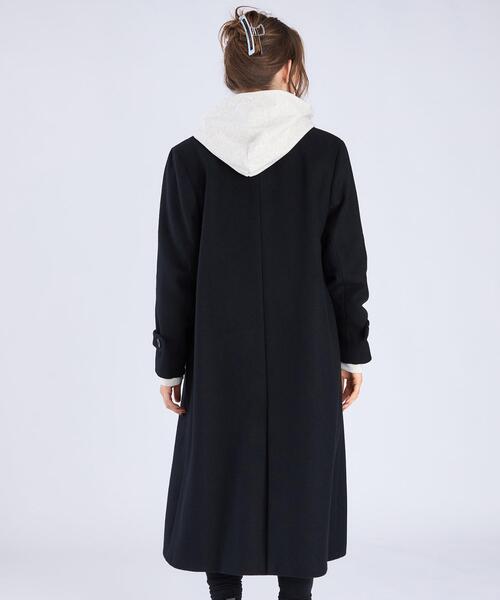 To b. by agnes b.（トゥービーバイアニエスベー）の「ラムウールロングコート（ステンカラーコート・レディース・ブラック・38/40/36）」の4枚目の写真