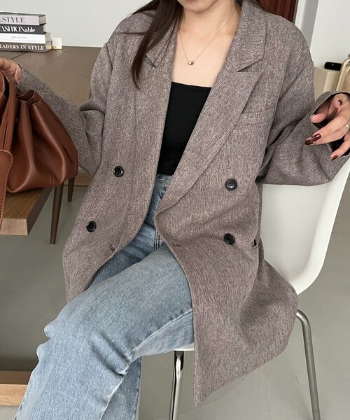 CAPRICIEUX LE'MAGE（カプリシューレマージュ）の「【CAPRICIEUX LE'MAGE×nanacoコラボ】ツイードジャケット（テーラードジャケット・レディース・グレイッシュベージュ/ベージュ・FREE）」の13枚目の写真