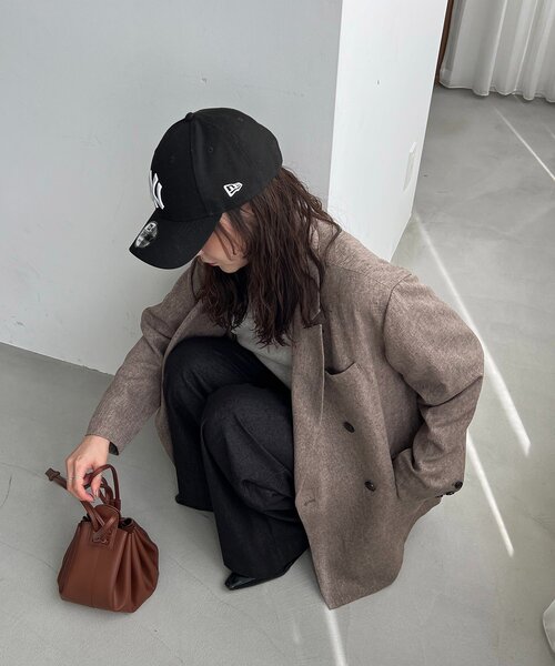 カプリッシュレマージュ ツイードジャケット グレージュ フリーサイズ CAPRICIEUX LE'MAGE×nanacoコラボ】ツイードジャケット