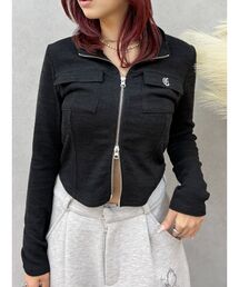 EVRIS | ワンポイントフロントジップポケットリブトップス(Tシャツ/カットソー)