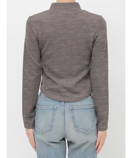 EVRIS（エヴリス）の「ワンポイントフロントジップポケットリブトップス（Tシャツ/カットソー・レディース・ブラック/グレー/レッド・FREE）」の4枚目の写真