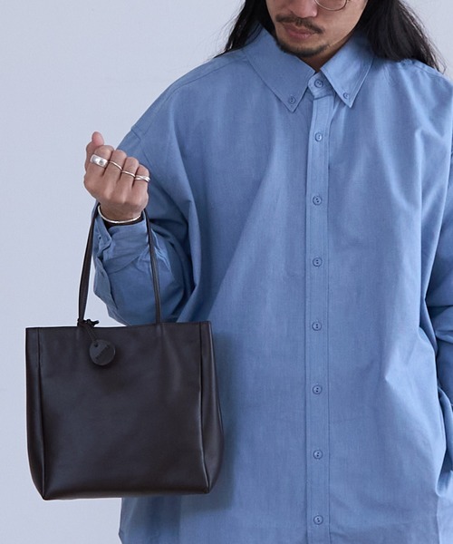 MADULI（マドゥリ）の「MADULI マドゥリ レザーペーパーバッグ(20539)（トートバッグ・メンズ・ブラック/ダークブラウン・FREE）」の9枚目の写真