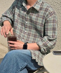 NOWLE | 【NOWLE】シアサッカー マルチチェック カジュアルシャツ(シャツ/ブラウス)