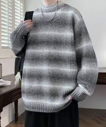 aimoha(�A�C���n)�̃O���f�[�V���� �{�[�_�[ �j�b�g�v���I�[�o�[/Gradient striped knit pullover (AW)(�j�b�g/�Z�[�^�[)