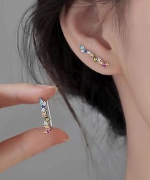 カラフルストーンフックピアス