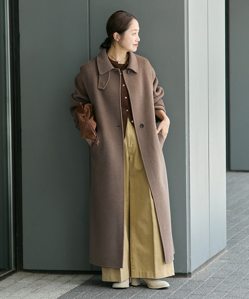 JOURNAL STANDARD(ジャーナルスタンダード)の「ヤクウールリバーバルカラーコート(ステンカラーコート・レディース・ブラウン/ネイビー・36/38)」の20枚目の写真