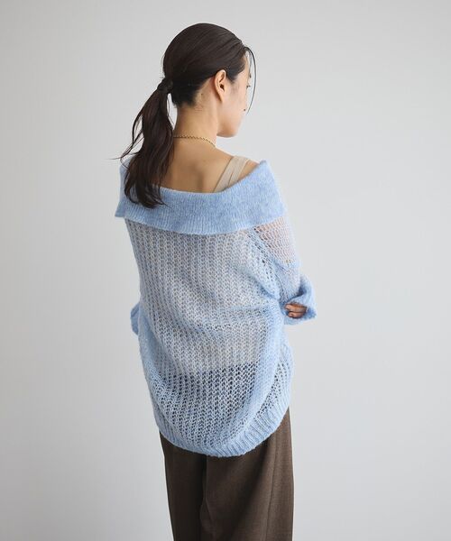 GARAGE OF GOOD CLOTHING（ガレージオブグッドクロージング）の「モヘア混襟付きシアープルオーバー（ニット/セーター・レディース・グレー/サックスブルー/カーキ/アイボリー・FREE）」の11枚目の写真