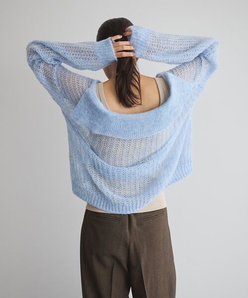 GARAGE OF GOOD CLOTHING（ガレージオブグッドクロージング）の「モヘア混襟付きシアープルオーバー（ニット/セーター・レディース・グレー/サックスブルー/カーキ/アイボリー・FREE）」の12枚目の写真