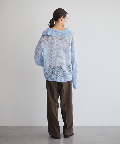 GARAGE OF GOOD CLOTHING（ガレージオブグッドクロージング）の「モヘア混襟付きシアープルオーバー（ニット/セーター・レディース・グレー/サックスブルー/カーキ/アイボリー・FREE）」の16枚目の写真