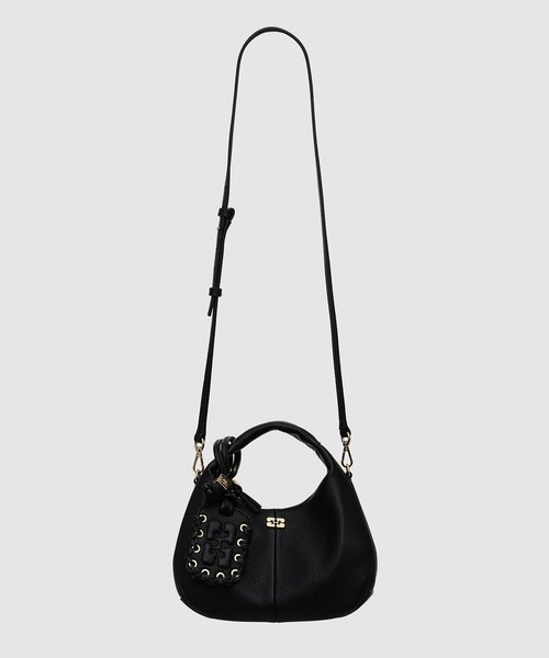GANNI(ガニー)の「Hobo Mini Grained(ハンドバッグ・レディース・ブラック・ONESIZE)」の1枚目の写真